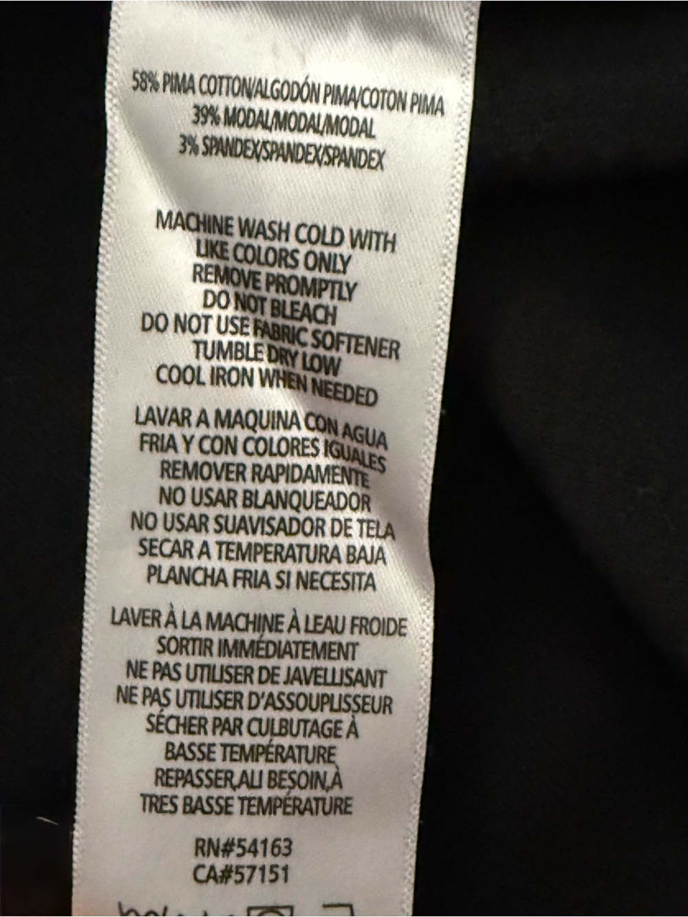 CALVIN KLEIN PERFORMANCE BLACK VNECK 3/4 SLEEVE PIMA COTTON TOP NWT - Picture 10 of 11